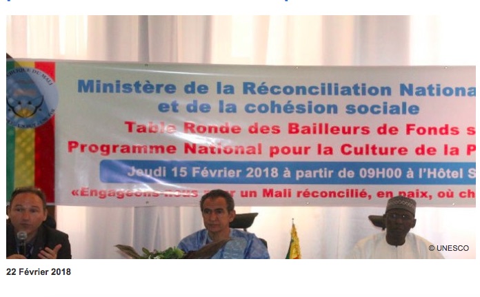L’UNESCO soutient le gouvernement du Mali pour assoir une culture de la paix durable