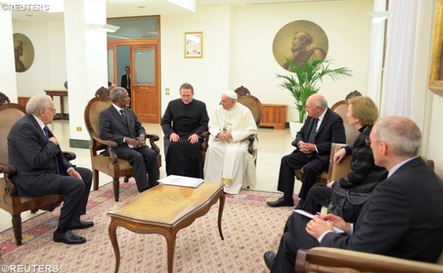 Pope Francis meets 'The Elders' to discuss global concerns