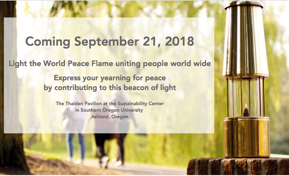 World Peace Flame to be lit in Ashland, Oregon (USA)