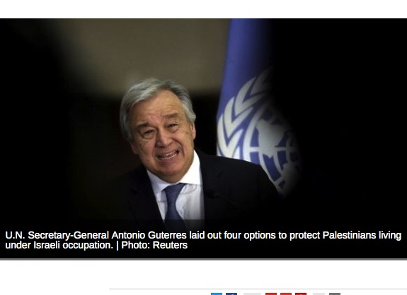 UN Chief Proposes Armed Peacekeeping Force to Protect Palestinians