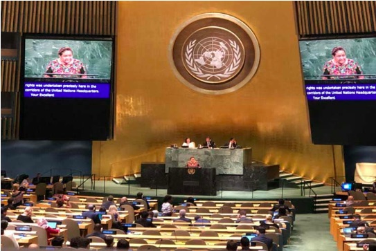 Rigoberta Menchú speaks at the UN about obstacles to the culture of peace