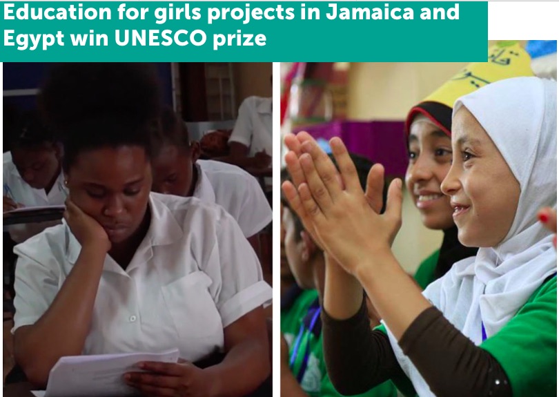 Education for girls projects in Jamaica and Egypt win UNESCO prize