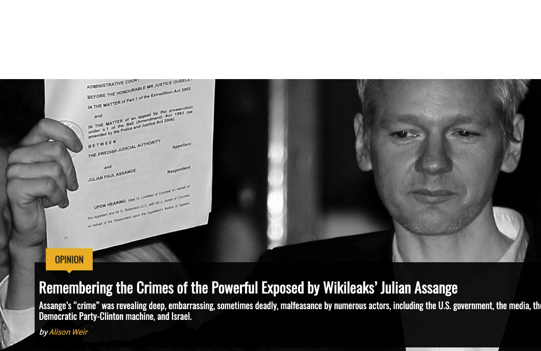 Remembering the Crimes of the Powerful Exposed by Wikileaks’ Julian Assange