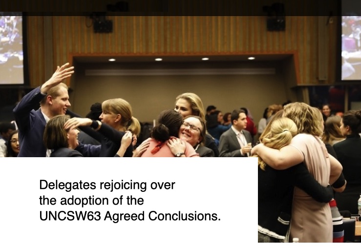 UNCSW63’s positive outcomes for women’s human rights to social protection systems, quality public services, including education, and sustainable infrastructure