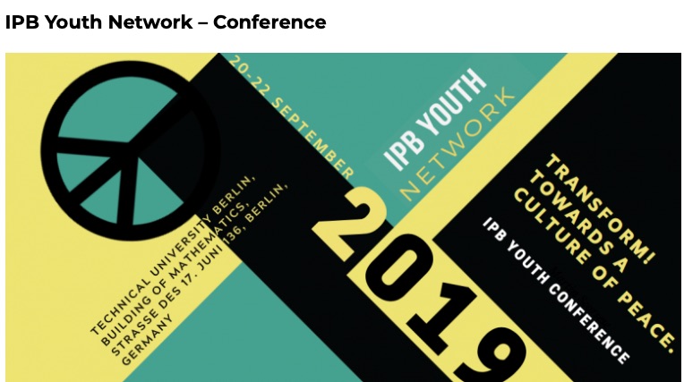 IPB Youth Network Conference – Transform! Towards a Culture of Peace - Sept 20-22