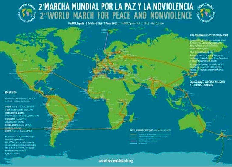 The Americas are preparing for the second World March for Peace and Nonviolence