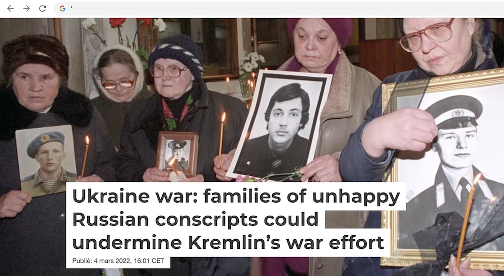 Ukraine war: families of unhappy Russian conscripts could undermine Kremlin's war effort