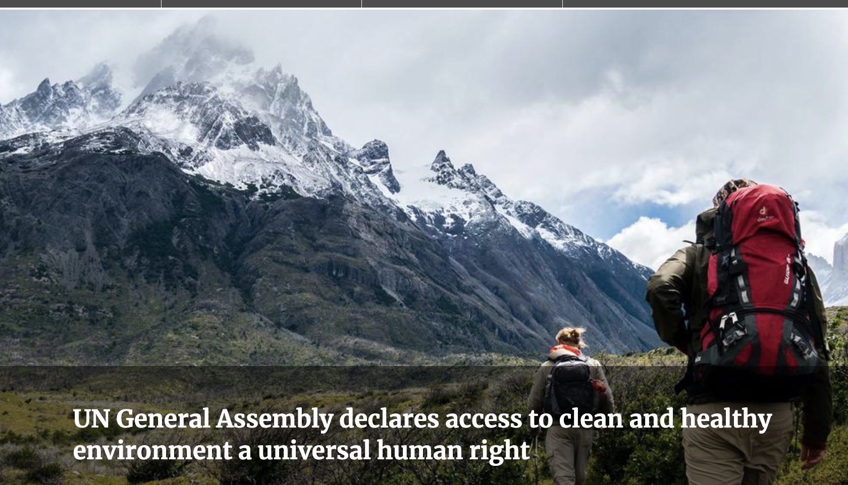 UN General Assembly declares access to clean and healthy environment a universal human right
