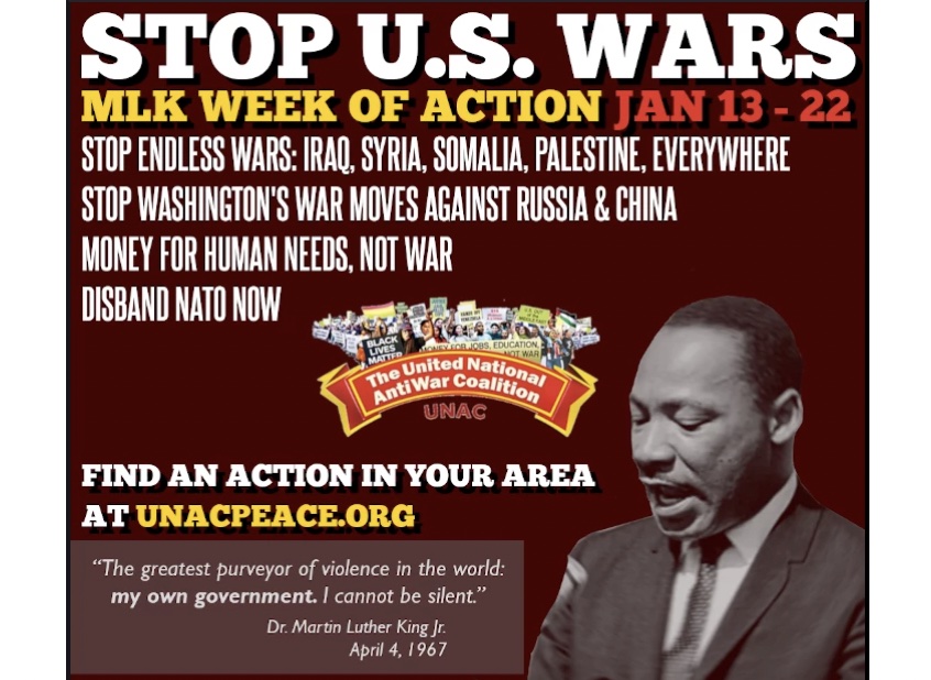 STOP U.S. Wars: MLK Week of Actions, Jan 13–22 The Next Step