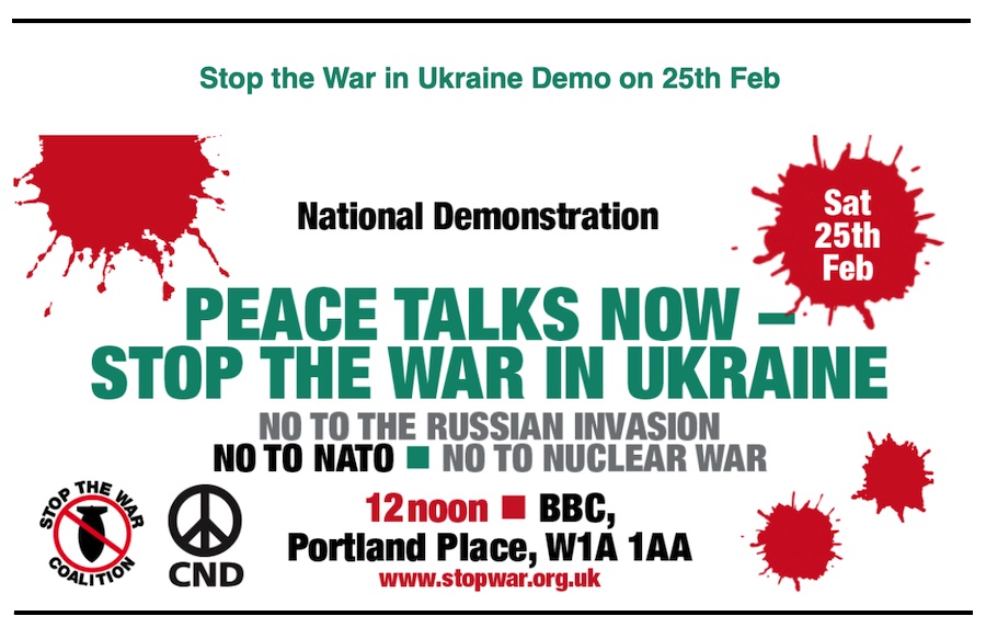UK National Demonstration:  Peace Talks Now - Stop the War in Ukraine
