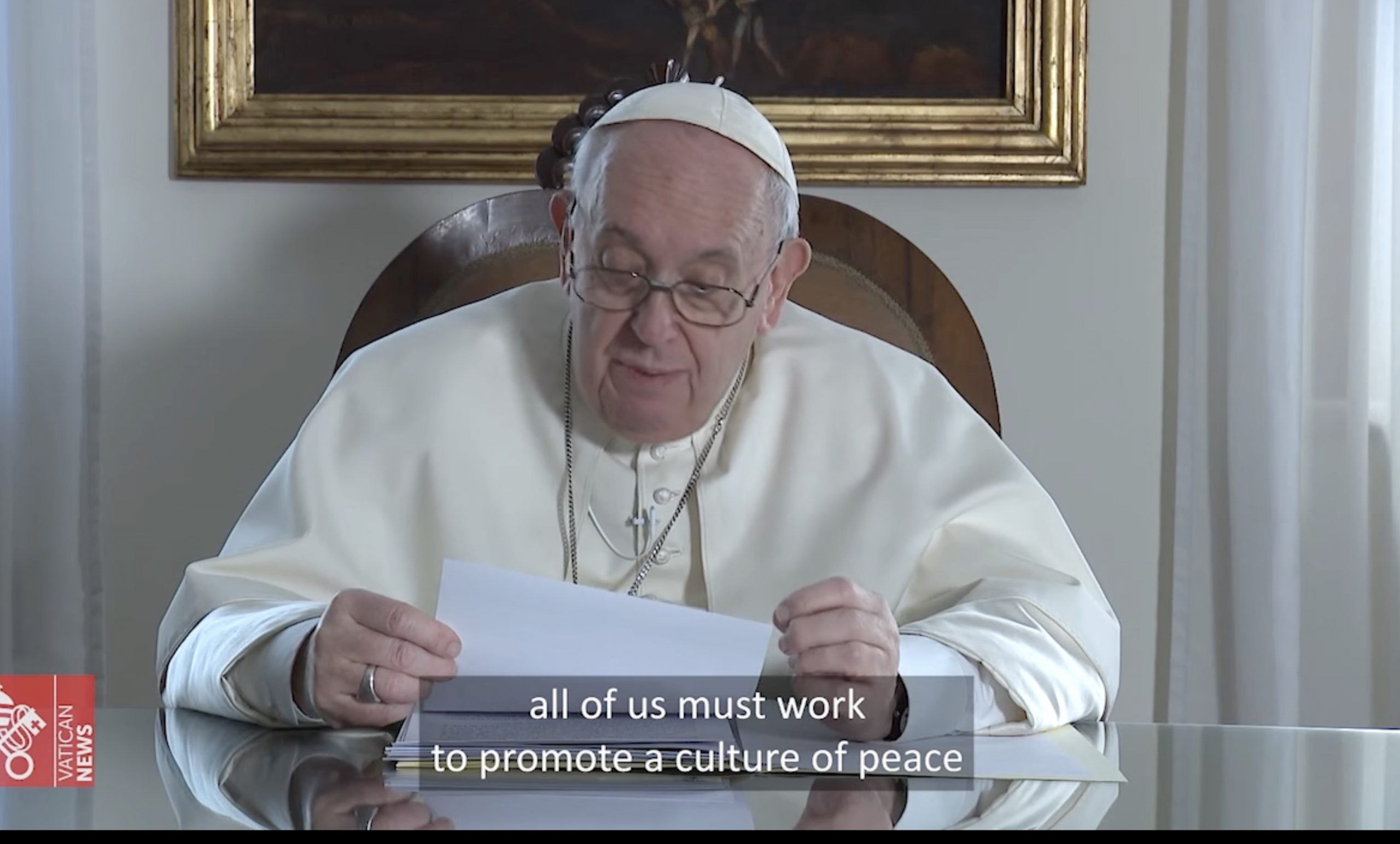 Llama el papa Francisco a promover una cultura de paz