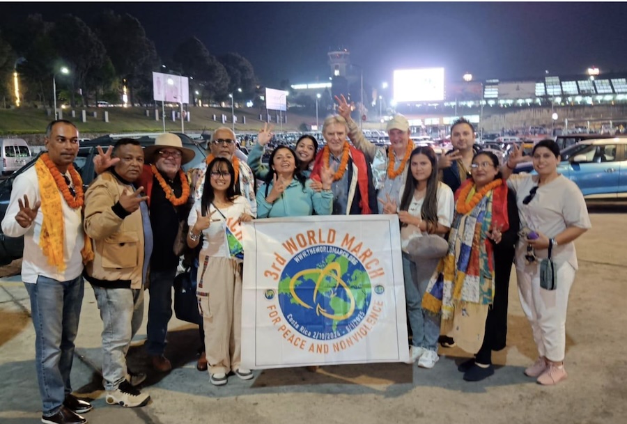 Equipo itinerante de la 3a. Marcha Mundial por la Paz y la NoViolencia inició sus actividades en Nepal